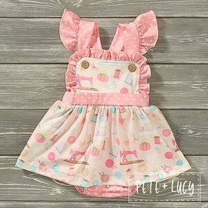 New Pete + Lucy Size 3-6 Months Susie's Sewing Girls Infant Romper